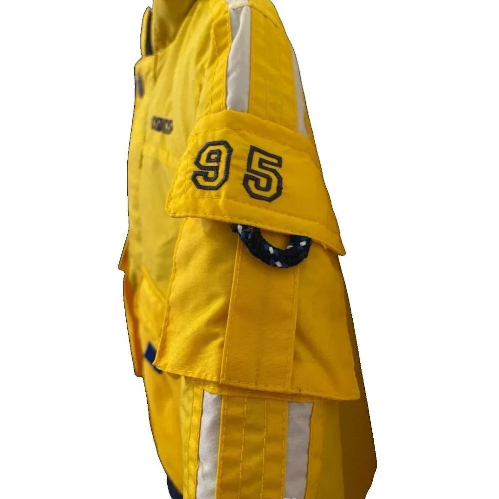 Oshkosh B'gash Genuine Puffer Coat Size 24M Yellow Full Zip Fleece Lined Hooded